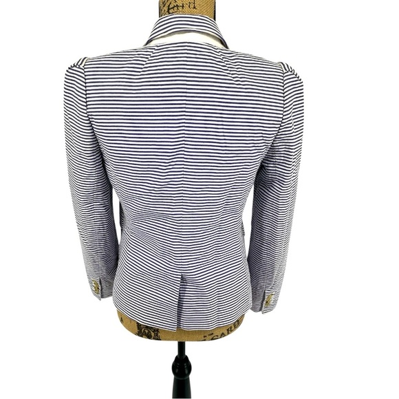 J. Crew Purple Striped Seersucker Blazer Cotton Size‎ 6 Classic Casual Coastal - Picture 4 of 13